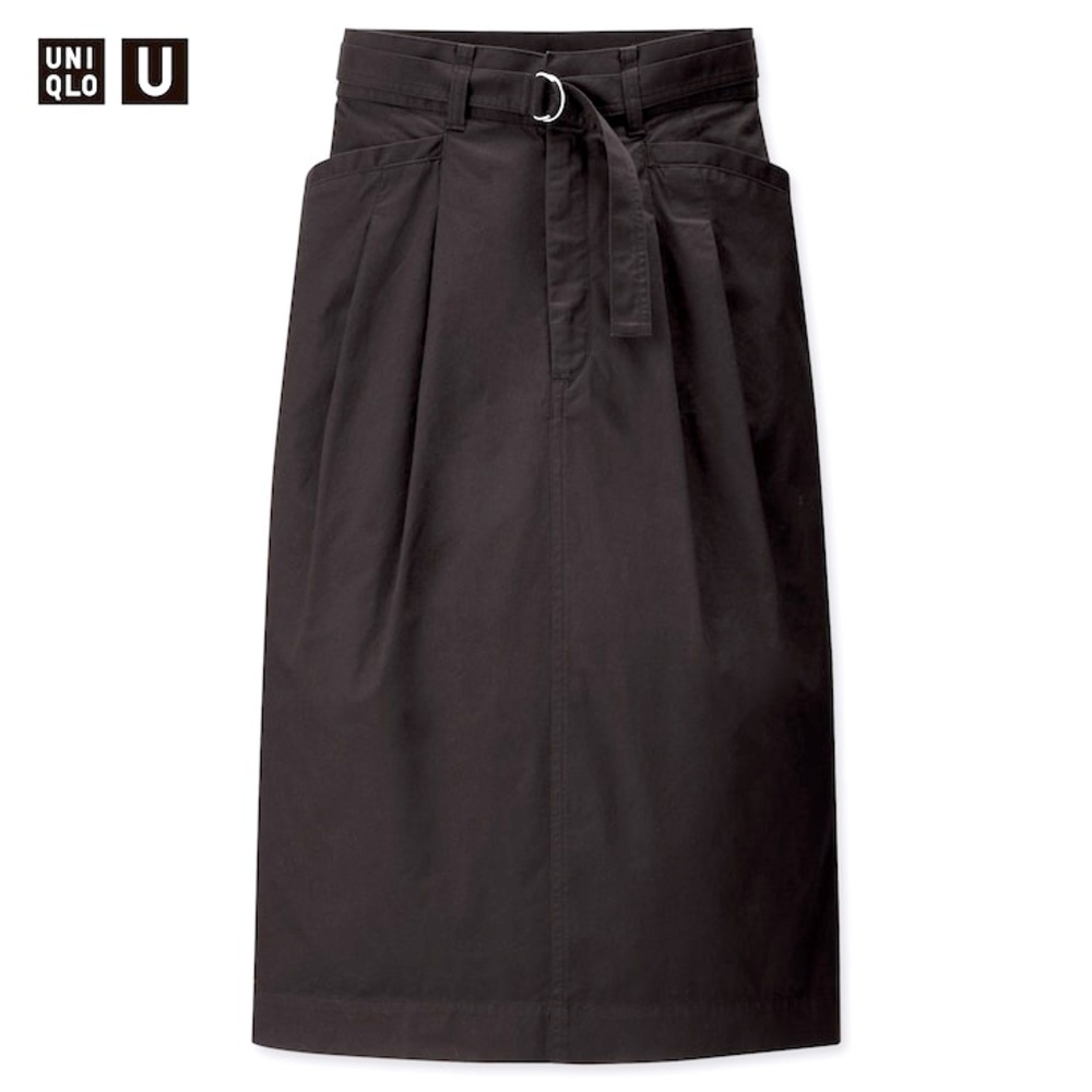 Uniqlo cotton twill belted skirt